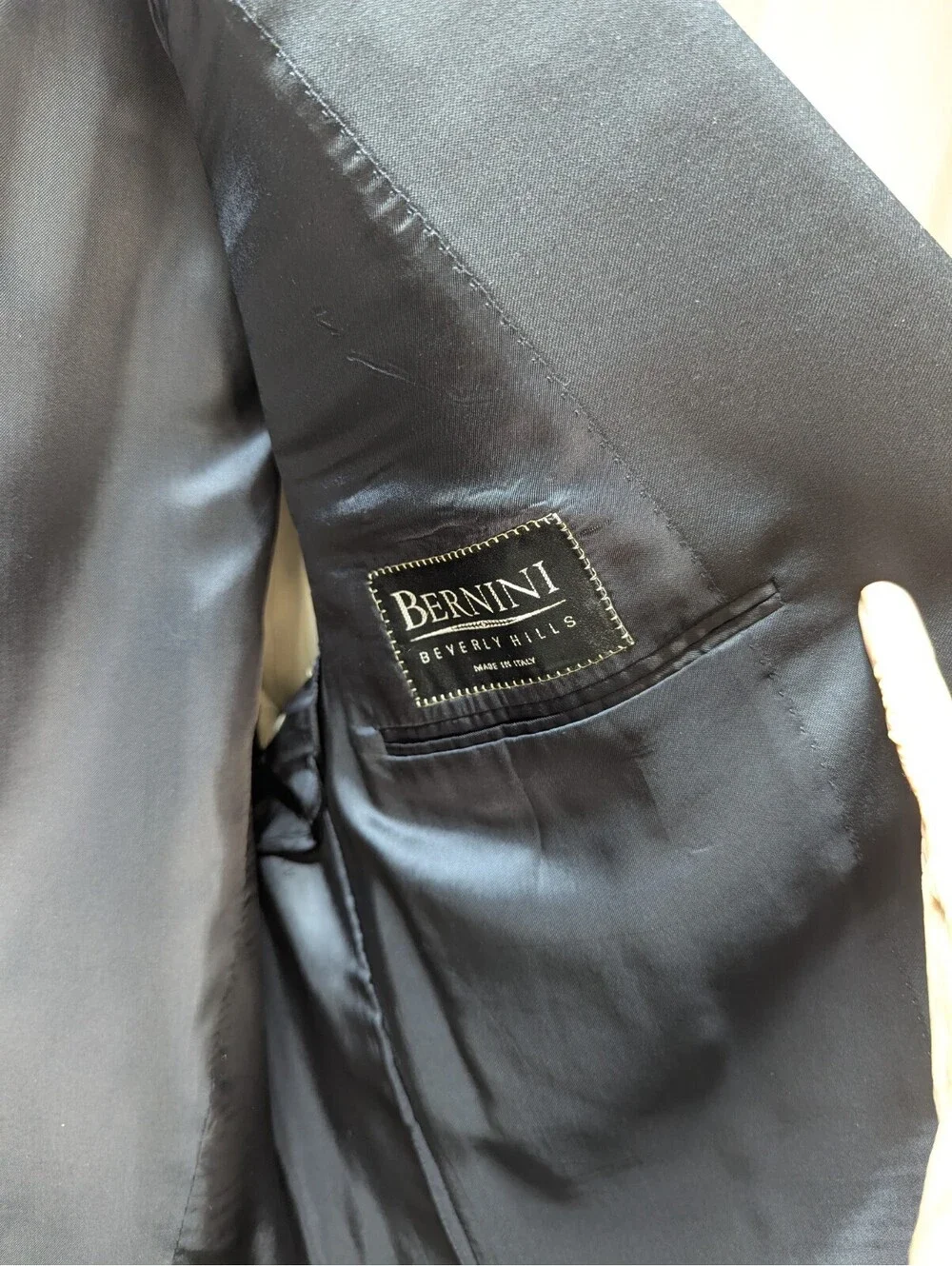 Canali Proposta Bernini Beverly Hills Navy Blue Wool Crested Blazer Mens 46 L